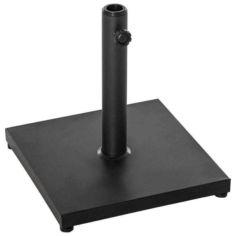 Square Parasol Base, Cement, Metal, 40Lx40Wx43H Cm-Black