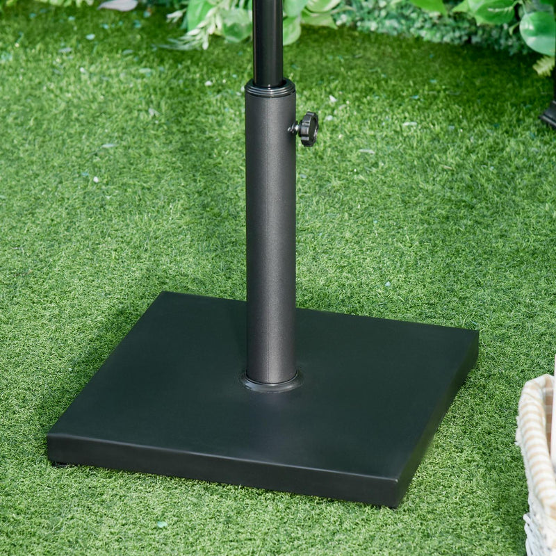 Square Parasol Base, Cement, Metal, 40Lx40Wx43H Cm-Black