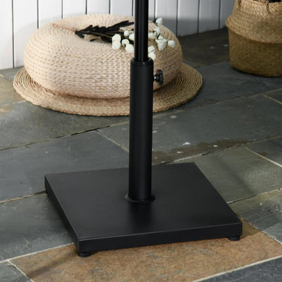 Square Parasol Base, Cement, Metal, 40Lx40Wx43H Cm-Black