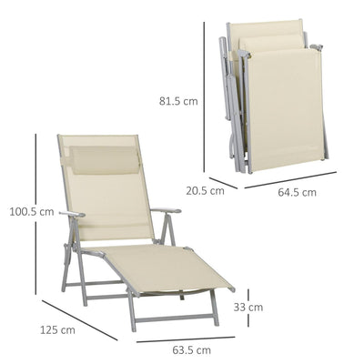 Steel Fabric Lounger - Beige