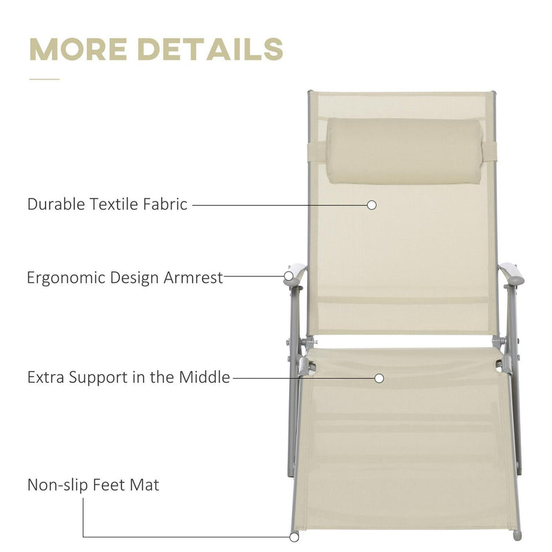 Steel Fabric Lounger - Beige