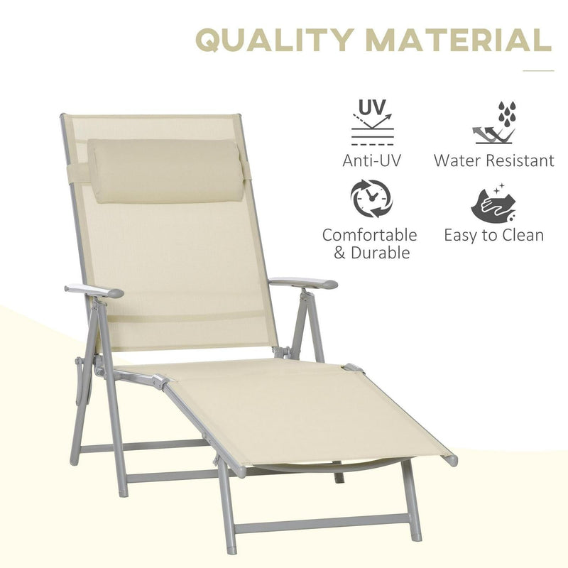 Steel Fabric Lounger - Beige