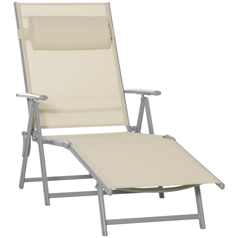 Steel Fabric Lounger - Beige