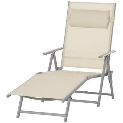 Steel Fabric Lounger - Beige