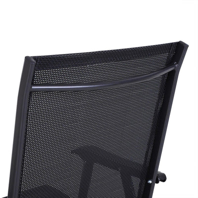 Steel Frame Set Of 2 Foldable Outdoor Garden Chairs Black