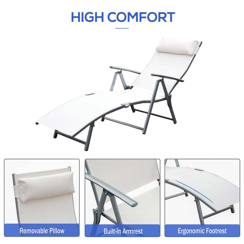 Lounger Steel Frame - Cream White