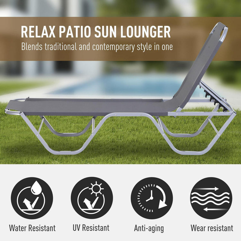 Lounger Relaxer Recliner W/ 5-Position Adjustable Backrest Pool Bathing