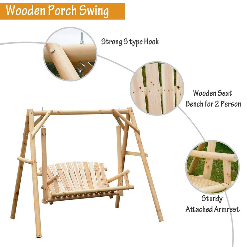 Swing Chair, 198Lx135Wx170H Cm, Pine/Fir Wood