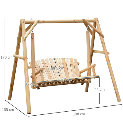 Swing Chair, 198Lx135Wx170H Cm, Pine/Fir Wood