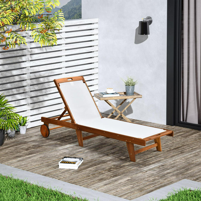 Texteline Lounger, 98Lx60Wx68/87H Cm, Acacia Wood