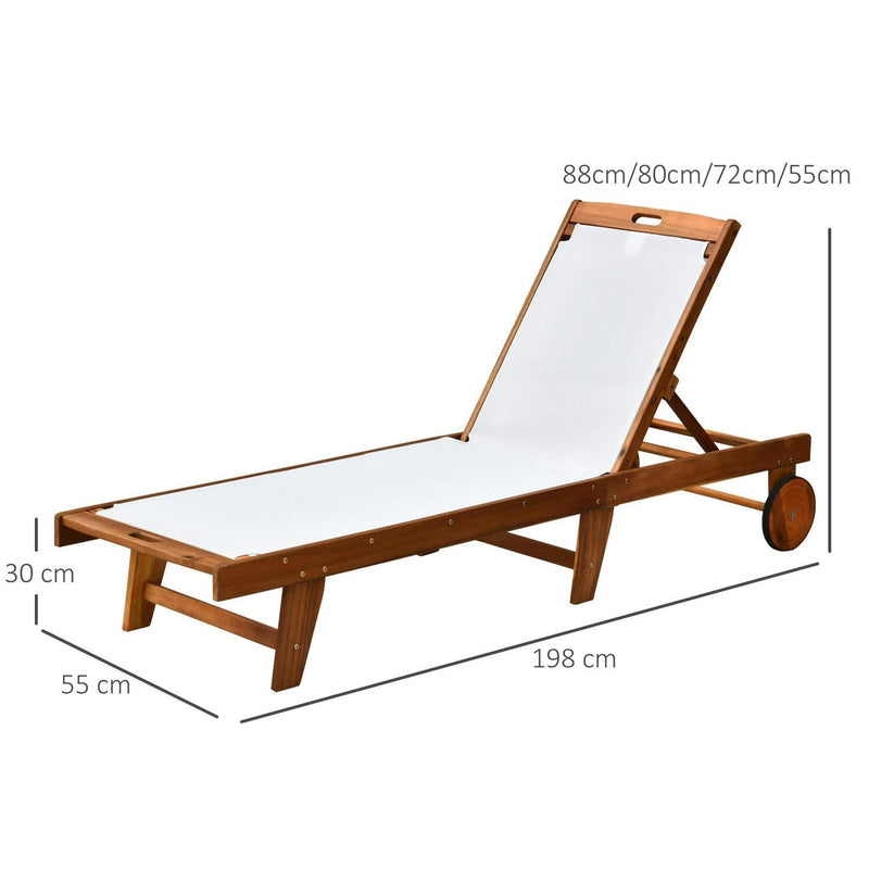 Texteline Lounger, 98Lx60Wx68/87H Cm, Acacia Wood