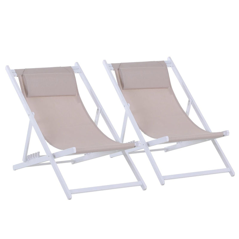 Textilene Chaise Lounge Recliner Chair Adjustable Lounger Patio White