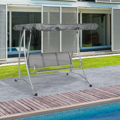 3 Person Steel Outdoor Porch Swing Chair