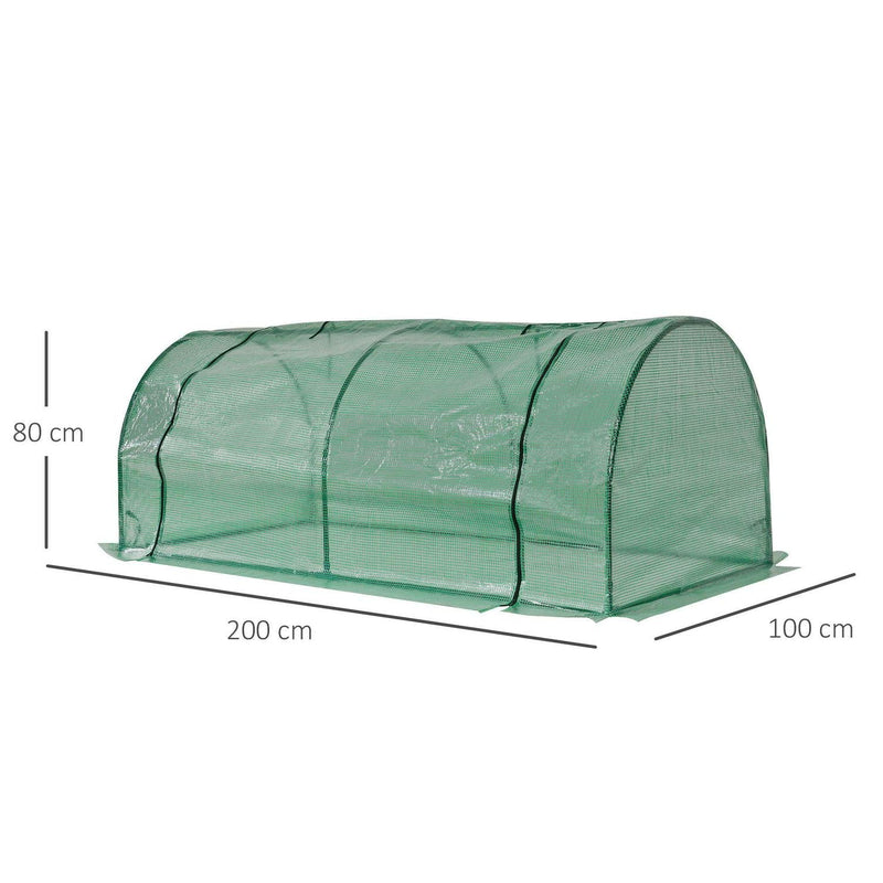 Tunnel Greenhouse Grow Steel Frame Garden Outdoor (200 X 100 X 80)cm