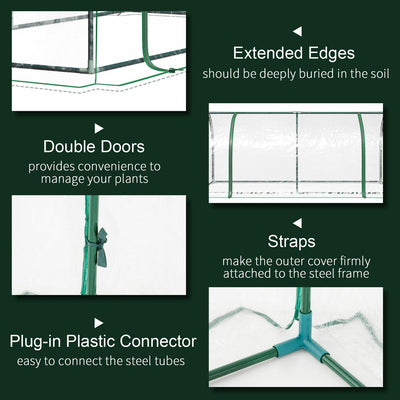 Tunnel Greenhouse Grow Steel Frame Garden Outdoor 200 X 100 X 80cm