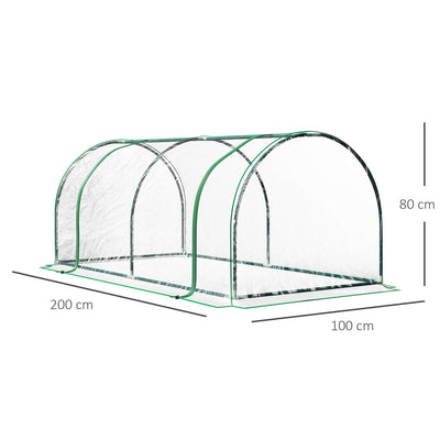 Tunnel Greenhouse Grow Steel Frame Garden Outdoor 200 X 100 X 80cm