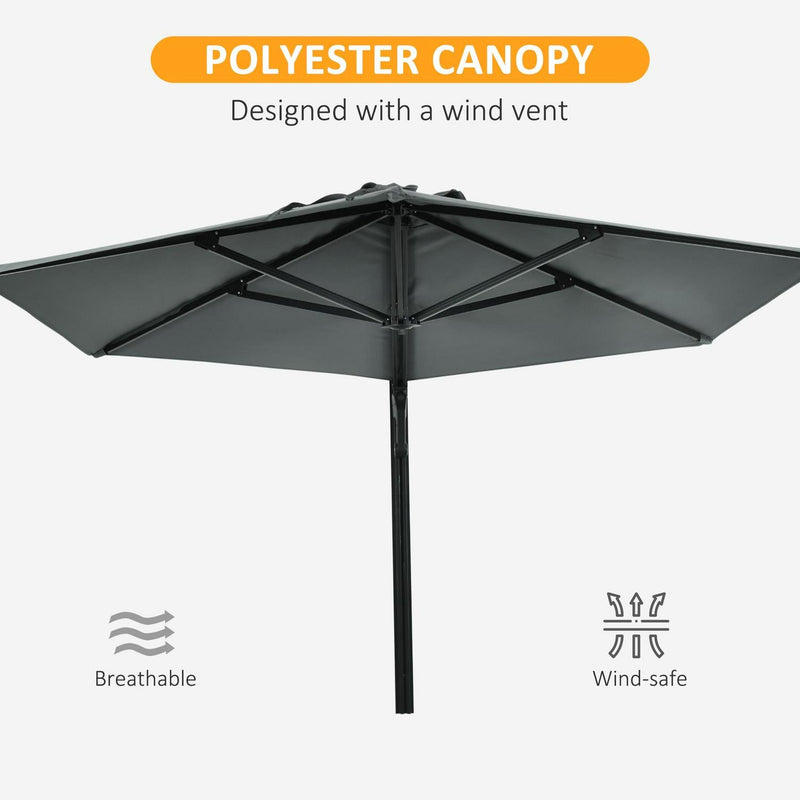 Wall Mounted Parasol- Grey