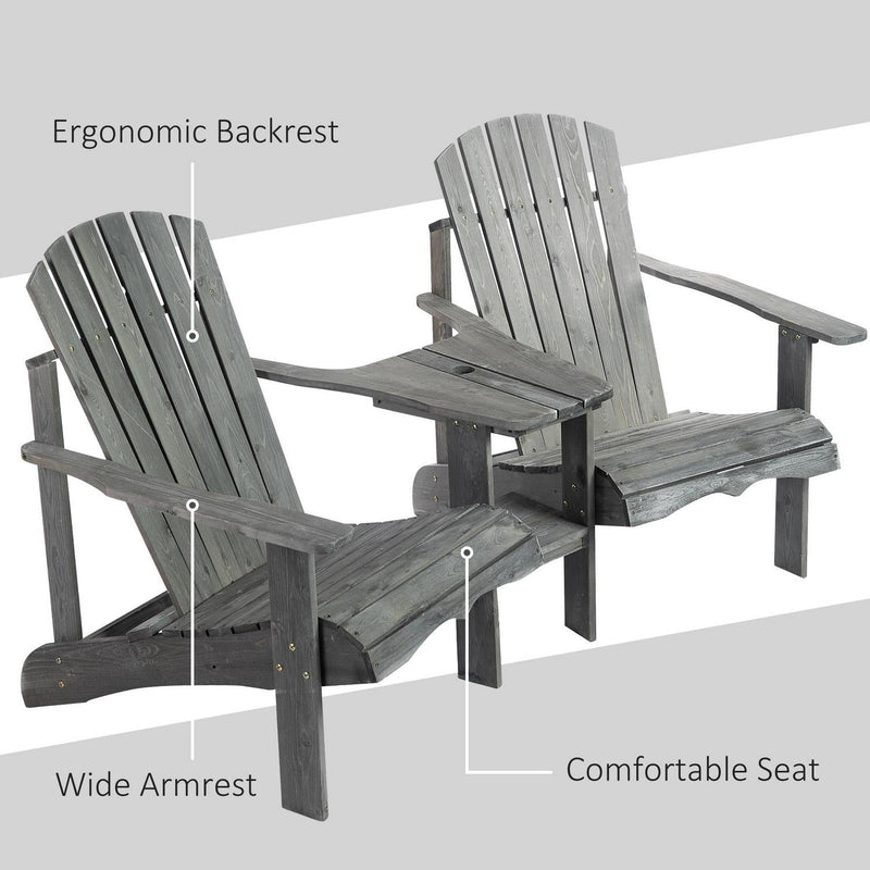 Wooden Adirondack Chairs Set