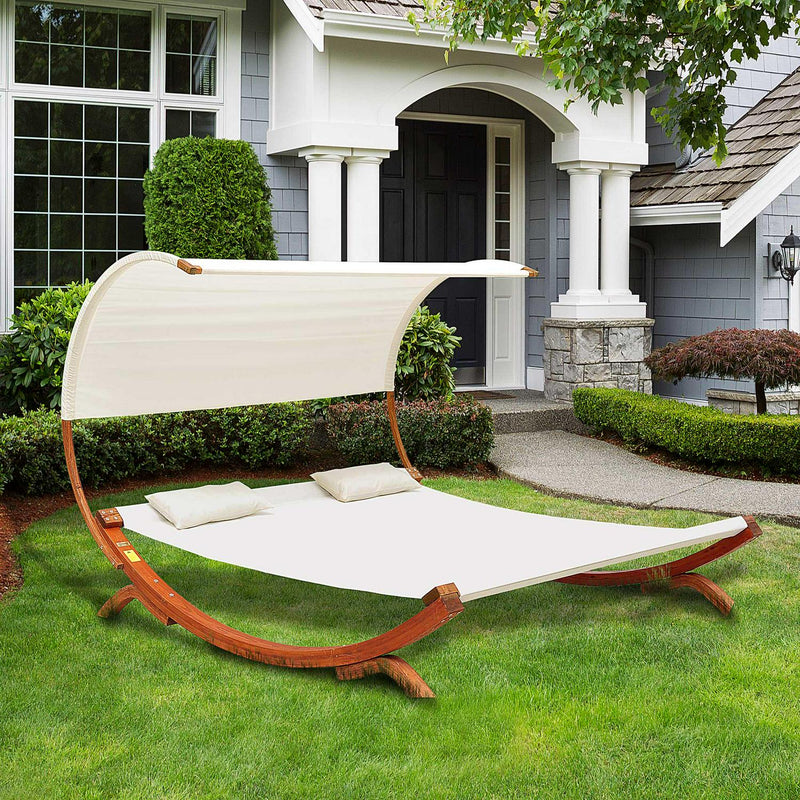 Wooden Hammock Lounger-Cream