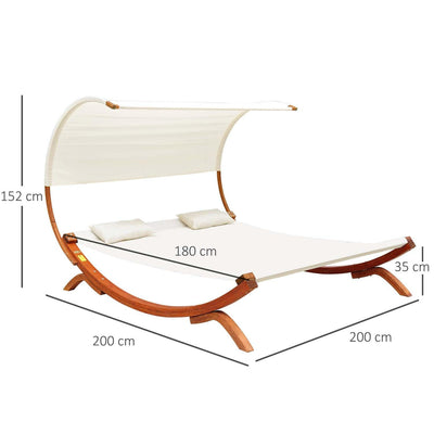 Wooden Hammock Lounger-Cream