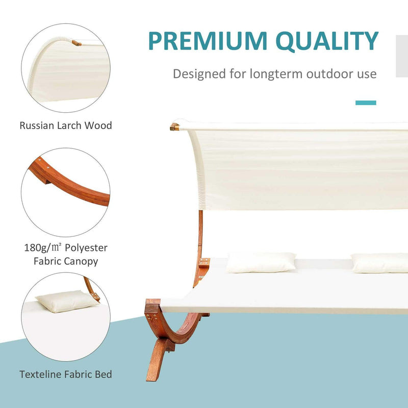 Wooden Hammock Lounger-Cream