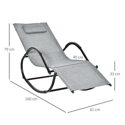 Zero Gravity Rocking Lounge Chair -Grey