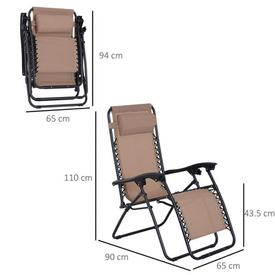 Zero Gravity Chair Metal Frame Texteline Armchair- Beige