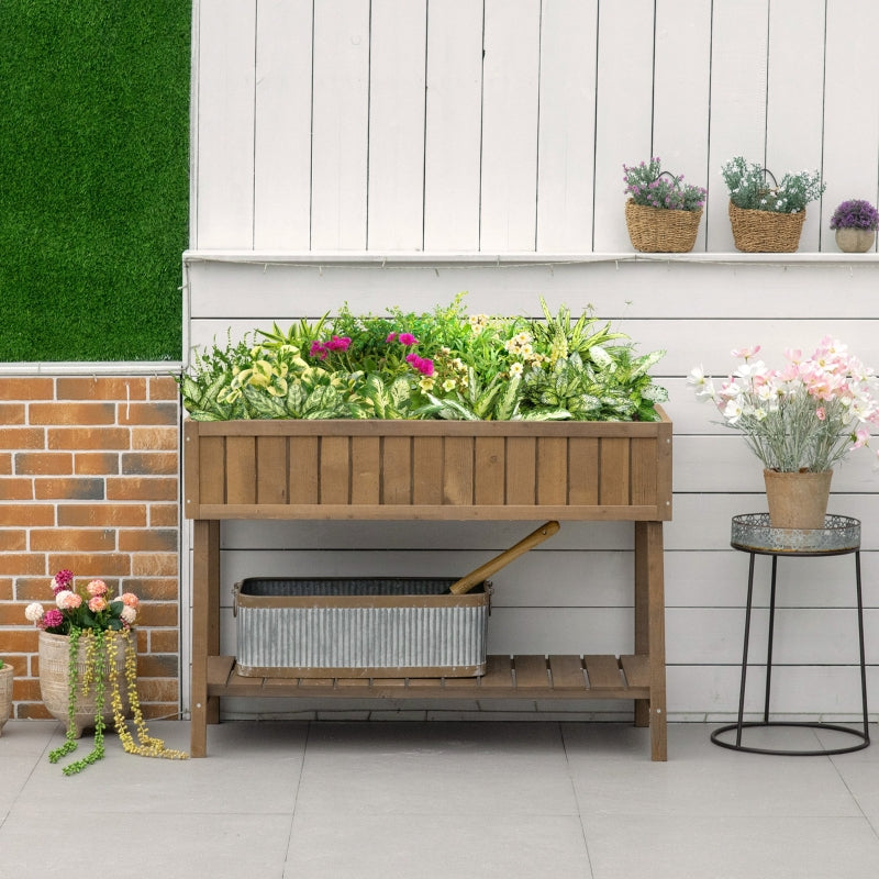 Wooden Herb Planter Raised Bed Container Garden Stand 8 Boxes