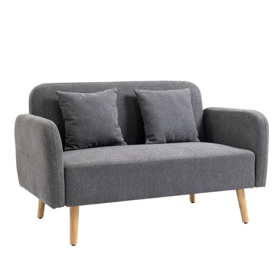 Two-Seater Modern Curved Sofa - Grey