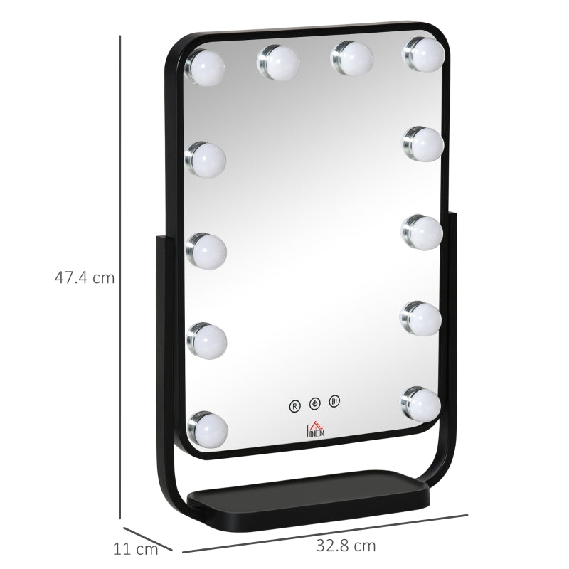 Hollywood Makeup Mirror With LED Lights, Black