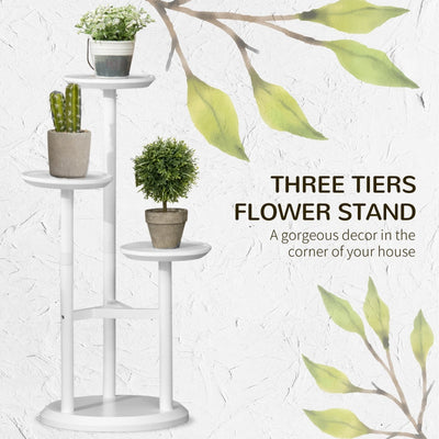 3-Tier Plant Stand, Shelf Rack, - White