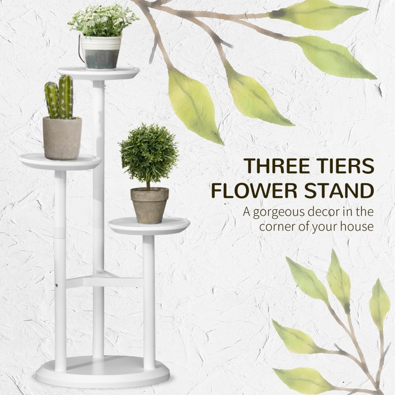 3-Tier Plant Stand, Shelf Rack, - White