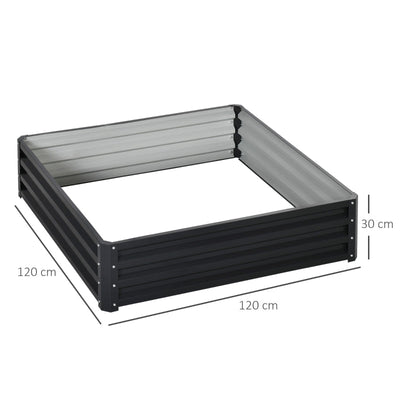 Square Raised Garden Bed Box - Grey