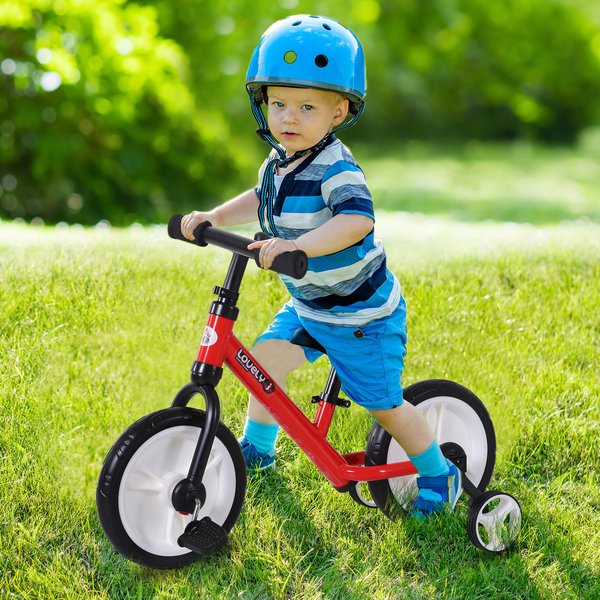 Toddlers Removable Stabiliser Balance Bike - Red