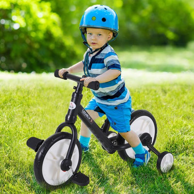 Toddlers Removable Stabiliser Kids Balance Bike - Black