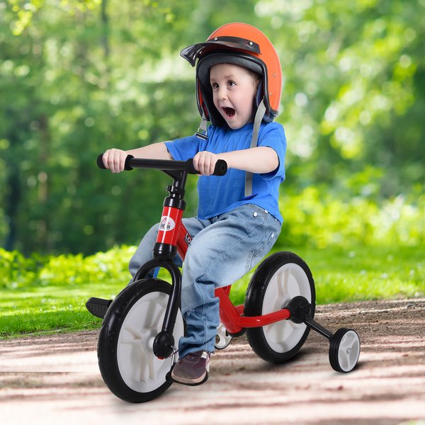 Toddlers Removable Stabiliser Balance Bike - Red