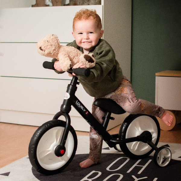 Toddlers Removable Stabiliser Kids Balance Bike - Black