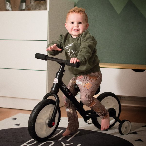 Toddlers Removable Stabiliser Kids Balance Bike - Black