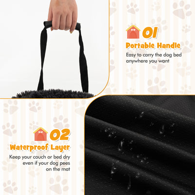 Funda protectora para sofá con tapete esponjoso para perros con funda extraíble y lavable y base antideslizante, color negro, talla S