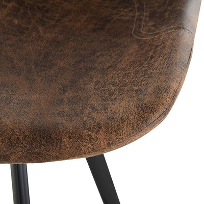 PU Leather Upholstered Twin, Pair Kitchen Bar Stools - Brown