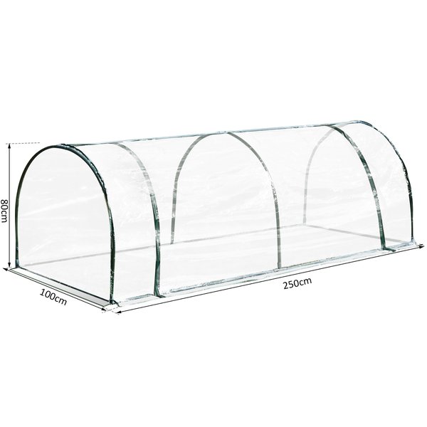 250x100x80 Cm. PVC Greenhouse Tunnel - Transparent