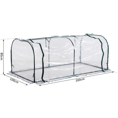 200Lx100Wx80H cm. PVC Greenhouse Tunnel - Transparent