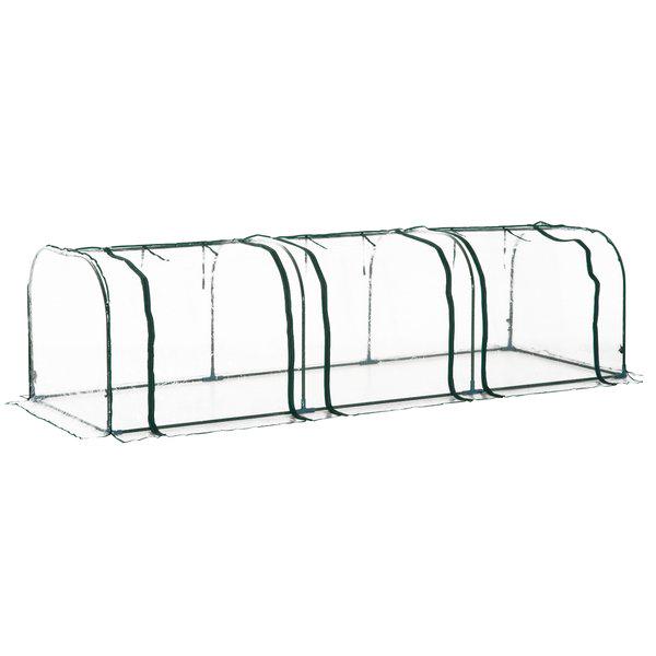 PVC Transparent Greenhouse, Steel Frame, Size 300x100x80cm