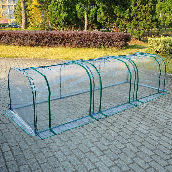 PVC Transparent Greenhouse, Steel Frame, Size 300x100x80cm