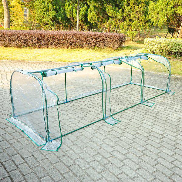 PVC Transparent Greenhouse, Steel Frame, Size 300x100x80cm