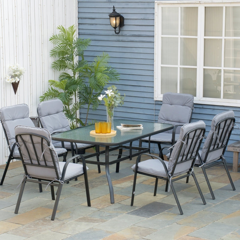 7 PCs Garden Dining Set- Black