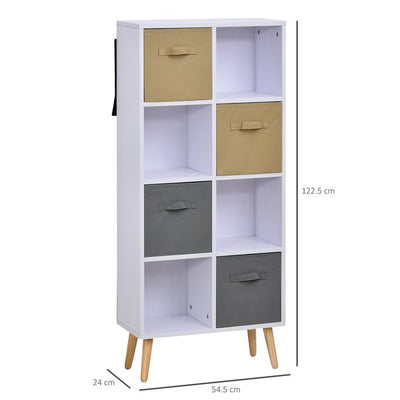 Particle Board Elevated 8-Cube Storage Unit - White