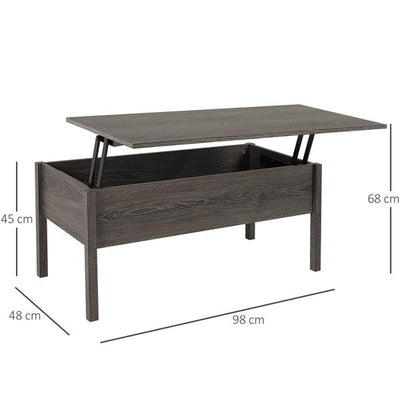 Particle Board Lift-Top Coffee Table - Grey