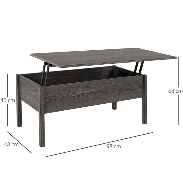 Particle Board Lift-Top Coffee Table - Grey