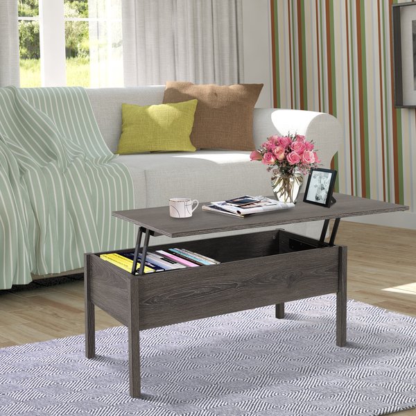 Particle Board Lift-Top Coffee Table - Grey